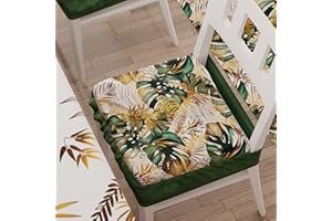 PETTI Artigiani Italiani - Cuscini per Sedia Cucina con Elastico da 2 Pezzi, Copricuscini Sedia in Microfibra con Elastico, Cuscini Coprisedia con Molla Disegno Tropical 100% Made in Italy