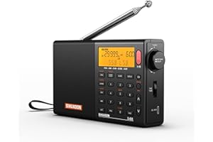 Radio Portable Poste Radio SIHUADON D808 Radio Vintage AM SW LW SSB Air Banb Multiband Radio Haut-Parleur LCD Affichage Réveil Sommeil Minuterie Noir