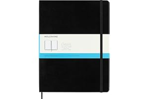 Moleskine Classic Dotted Paper Notebook, Hard Cover and Elastic Closure Journal, Color Black, Size Extra Large 19 x 25 cm, 192 Pages