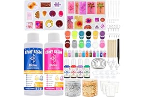 JDiction Epoxidharz Set Anfänger - Epoxidharz glasklar gießharz, 1:1 Verhältnis Resin, DIY Schmuckherstellung Harz für Halskette, Epoxidharz-Schmuckherstellungs, Beschichtung und Gießkunstharz