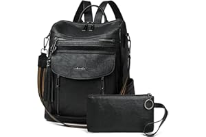 Shrrie Sac à dos pour femmes, sacs à main portés en cuir PU, élégant sac à dos anti-vol étanche convertible avec bandoulière amovible pour le travail Voyage Collège Gif