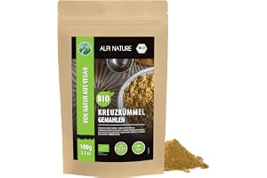 Organisk mark kummin, kummin pulver, mald kummin i rå livsmedelskvalitet från certifierad ekologisk odling, mald kummin glutenfri, laktosfri, laboratorie testas, vegan (250 GR)