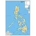 Physical Map of the Philippines - Size A2-59.4 x 42cm - Paper Laminated