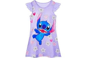 Aepotumn Nightdress Girls Nighties Pjs Princess Pyjamas Flutter Sleeve Nightgown Nightwear for Kids 6-12 Y
