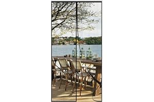 AQKaki Mosquitera Puerta Magnetica, 90x195cm Poliéster Puerta de Malla Magnética Se Cierra Automáticamente Autoadhesivo Imanes Potentes Cortina Mosquitera Puerta para Puerta Corredera Puerta Balcón