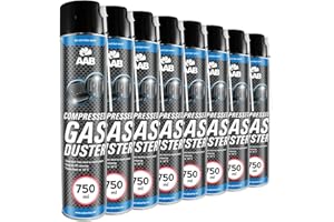 AABCOOLING 8 x AAB Bombe Air Sec 750ml - Bouteille Air Comprimé, Nettoyage des Ordinateurs, Dépoussiérant en Spray, Enlever la Poussière, Sans Odeur Aérosol, Computer Cleaner, Informatique Matériel