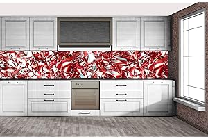 DIMEX Küchenrückwand Folie selbstklebend ROTER KRISTALL | Klebefolie - Dekofolie - Spritzschutz für Küche | Made in EU - 350 cm x 60 cm