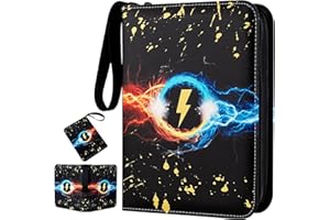 REAKOO Album Carte Pokemon 4 Tasche, Raccoglitore Carte Pokemon, Album Porta Carte Collezionabili con Zip 440 Tasche 55 Pagine