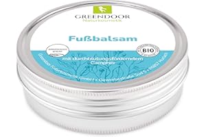 Greendoor Bálsamo para pies con BIO Manteca de cacao, Crema de pies & Schrunde ungüento, 4 x Productividad, Cosmética natural, Pie bálsamo