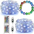 FANSIR LED String Lights, 2 Set 50 Led USB Powered Multi Color Changing String Lights with Remote, 4 Modes Twinkle Fairy Lights for Indoor Outdoor Garden Party Wedding Christmas Decor (16 Colors)