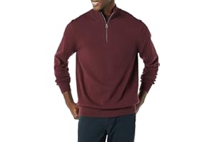 Amazon Essentials Herren Pullover mit Viertelreißverschluss aus 100% Baumwolle