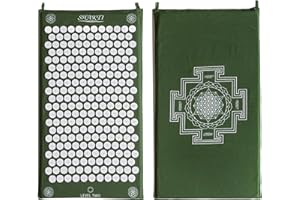SHAKTIMAT Shakti Acupressure Mat Emerald Level 2, Sustainable & Durable, Relieves Stress & Tension, Promotes Relaxation & Focus, Ethically Handcrafted Acupuncture Mat in India, Organic Cotton Certified