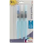 Pentel Arts Aquash sulu boya fır&ccedil;ası, ince u&ccedil;, 3 paket boyunda, 0,5 &ccedil;eşit