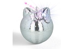 Hello Kitty Discokugel | Party Deko Kugel mit Spiegel Effekt | Disco Licht für Kinderzimmer und Geburtstag | 25x25x27CM | Mini Discokugel Deko für innen und außen