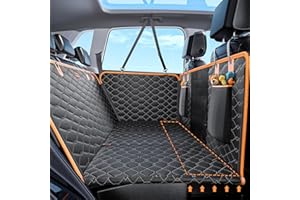 JOEJOY Koc dla psa, na tylną kanapę samochodową, z twardym spodem, pogrubiony, poszerzony z bocznymi skrzydłami, duży pokrowiec na siedzenie samochodowe z twardym dnem dla psów