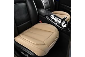 HOMOSTARRY 2-Pack Leder Front Autositzbezug nur unten, Anti-Rutsch gepolstertes Sitzkissen, Full Wrap Sitzschutz mit Aufbewahrungsfunktion Universal Fit für die meisten Autos, SUV, Pick-up Trucks