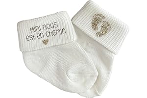 Chaussettes annonce grossesse + boite, mini nous est en chemin, papa, mamie, papi, tata, tonton, annonce grossesse Bébé - Moonbabystore
