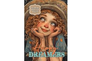 Happy Dreamers Coloring Book for Adults: Portrait Coloring Book for Adults Grayscale Faces Coloring Book cute daydreaming people: Portrait Coloring ... Grayscale cute faces coloring book daydreamer