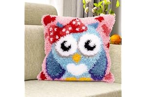 ROCKY&CHAO Kit de gancho de pestillo para adultos, funda de cojín para sofá, funda de cojín, bordado, punto de cruz, 43 x 43 cm