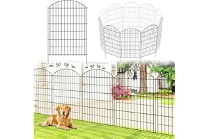 Thealyn Clôture de jardin | 81 cm H x 71 cm L | 10 panneaux, longueur 7 m | Clôture extérieure en métal antirouille pour chien, animal domestique, clôture de jardin pour jardin, terrasse, parterre de