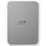LaCie Mobile Drive, 5TB, Unità disco portatile esterna - Argento lunare, USB-C 3.2, per PC e Mac, riciclata post consumo, con