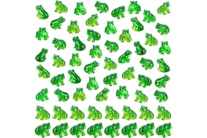 SYOZPXY 60 Mini Resin Frogs, Miniature Green Resin Frog Statues, Realistic and Cute Resin Frog Animal Models for Craft Decorations