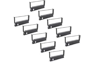 vhbw 10x Ruban encreur compatible avec Towa ET 7626 F, Prosper 7626 F, ET 7600 Serie, ET 7626 imprimante matricielle ou de reçus - noir