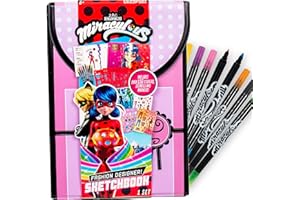 HORIZON GROUP USA Miraculous Fashion Designer Sketchbook, Miraculous Ladybug Toys, Ladybug and Cat Noir, Ladybug and Cat Noir Toys, Miraculous Ladybug Stickers, Miraculous Stickers, Ladybug Toy, Ladybug Girl, Ages 6+