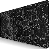 XXL Mouse Mat 900 x 400 mm Large Topography Mouse Mat Topo Black