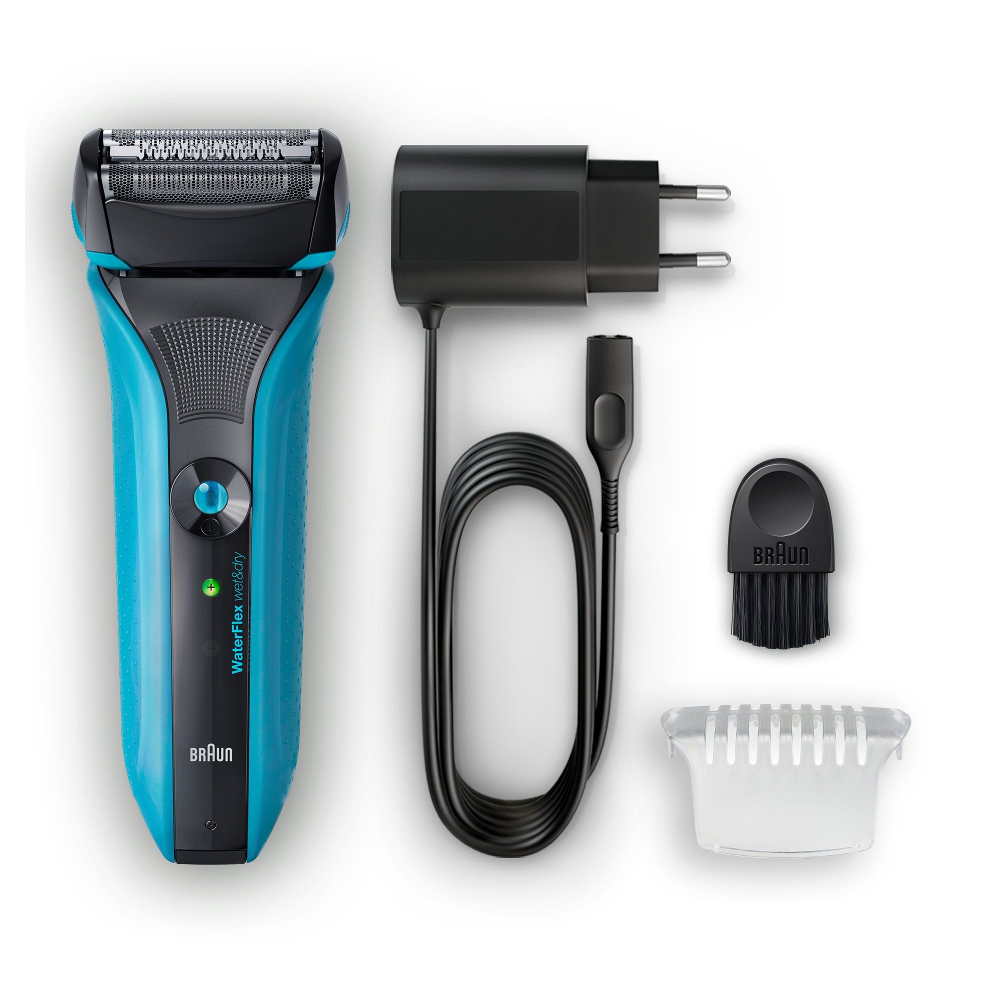 Braun-Series-5-WaterFlex-WF2s-Afeitadora-elctrica-para-hombre-de-lamina-en-seco-y-mojado-mquina-de-afeitar-barba-inalmbrica-y-capuchn-protector-color-azul