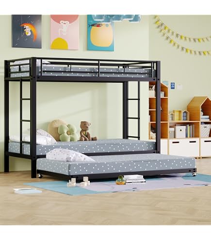 Letto A Castello In Legno Di Pino Con Cassetti – Convertibile In 2 Letti Singoli, 90x200 Cm, Bianco, Con Sponde Di Sicurezza