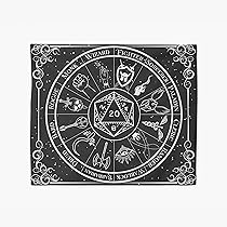 Décor DND - Décoration Murale de 7 Pièces en Bois en Forme de Dés - Room Decor / Poster Donjon et Dragon/Dungeons & Dragons / JdR - Cadeau Geek pour Hommes et