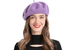 ZLYC Wool Beret Hat Classic Solid Color French for Women