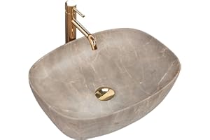 Rea LAVABO SOBRE ENCIMERA Freja Beige Lavabo de baño 510 x 395 x 140 mm Cerámica (beige)