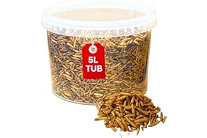 Beewarm Premium Wild Bird Food – Calci Worms for Birds – High Energy Wild Food, No Mess Bird Feed For All Species (5L Tub, Calci Worms)