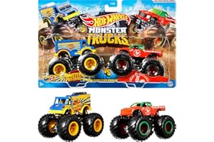 Hot Wheels FYJ64 Monster Trucks 1:64 Demo Doubles Collection, 2 count ,Multicolor