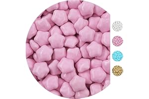 ‎EINSSEIN EinsSein 0.5 kg Chocolate Candy Stars Pink Shiny Chocolate Dragees - Party Favours Christmas Christening Baby Shower Wedding - Alternative for Wedding Almonds - Perfect for Candy Bar