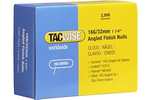 Tacwise 0769 16G/32 mm Angled Finish Nails - Box of 2,500, Silver