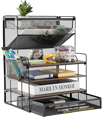 étiquettes Incluses Organiseur Mural Maille 8 Niveaux - Pour Bureau, École Ou Maison - Avec Étiquettes Et Crochets Rangement Bureau Vertical