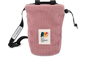 Oso Supply Co - Vintage Corduroy Chalk Bag for Rock Climbing, Bouldering Chalk Bucket with Belt and Zippered Pocket - Perfect Rock Climbing Gear, Equipment for Indoor Gym and Outdoors