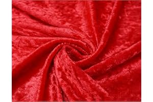 THEFABRICTRADE Crushed Velvet Fabric Craft Stretch Velour Material - Soft Furnishing & Craft Velour Fabric - 150cm Wide (Red, Sold by The Metre)