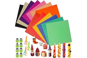 Jaztral Bienenwachsplatten mit Docht - 13 Farben Farbige Bienenwachskerzen Selber Machen Set (20 x 20cm) mit Formen und Werkzeugen,Bienenwachskerzen-DIY-Kit für Erwachsene