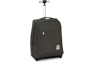 Trolley Invicta Benin Eco-Material, Verde, 35 Lt, 2in1 Zaino con Sollevamento Spallacci per uso Trolley, Scuola & Viaggio