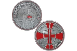 ATSKNSK Moneda de desafío de los Caballeros Templarios Cruz Roja Colección de Monedas Religiosas Regalo conmemorativo