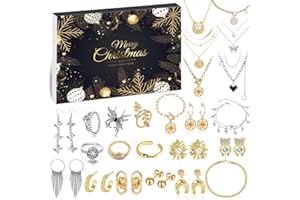 iZoeL Jewellery Advent Calendar 2023 Women Girls, 24 Surprises with Necklace Earrings Rings Bracelets Anklet Jewelry Calendar for Wife Mother Girlfriend Daughter Granddaughter