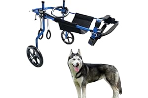KAJILE Fauteuil Roulant réglable à 2 Roues pour Chien,Taille XL-3 pour la rééducation des Pattes arrière des Chiens handicapés,Hauteur 55-70cm,Largeur 21-28cm,Longueur 30-40cm
