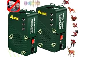 BYBATUL Marderschreck, Marderabwehrgerät, Ultraschall Wild Tierabwehrgerät Marderschutz mit LED Blitzlicht, Waschbären Vertreiber für Haus, Garage, Dachboden, Motorraum, Wohnmobil, Warenhaus 2-Pack