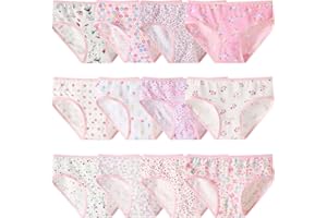 Anntry Niños Paquete de 12 Calzoncillos Calzoncillos cómodos y Suaves Ropa Interior de algodón Niñas pequeñas Bragas Surtidas 2-12 años