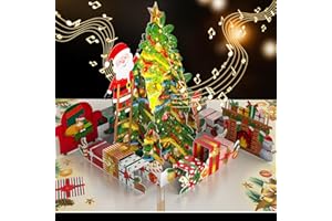 ‎FITMITE FITMITE Weihnachtskarten mit Licht und Musik, Play Wish You A Merry Christmas Musik Frohe Weihnachten Grußkarte mit Umschlag, Weihnachtsgeschenke für Kinder Frauen Männer