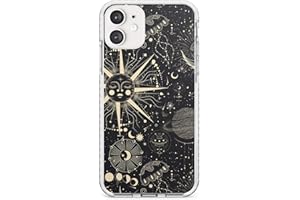 CASE WAREHOUSE Large Sun Vintage Astrological Impact Phone Case for Iphone 11 TPU Protective Light Strong Cover with Zodiac Vintage Stars Space Moons
